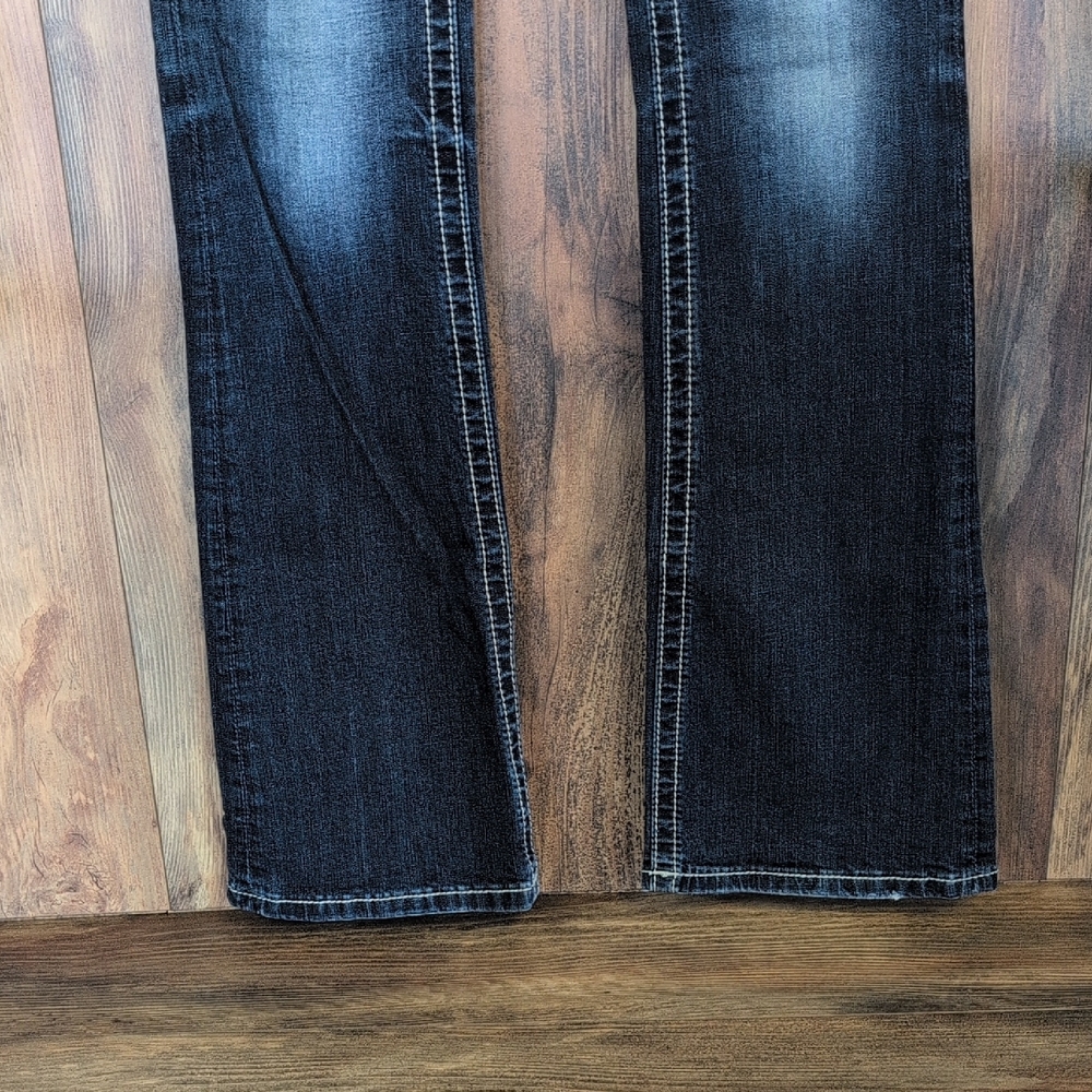 Miss Me Dark Wash Signature Mid Rise Boot Cut Jeans 26 C643 - Picture 5 of 11